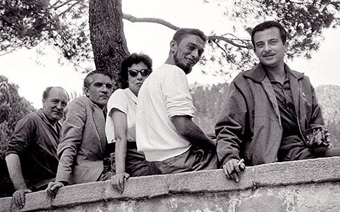 Gabriel Celaya, Blas de Otero, Rosario Conde, Carlos Barral y José Agustín Goytisolo (1959)